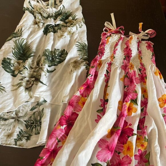 2 Vintage Girls Rayon Hawaiian Dresses Sunny and Paradise Made in the USA - Picture 9 of 16